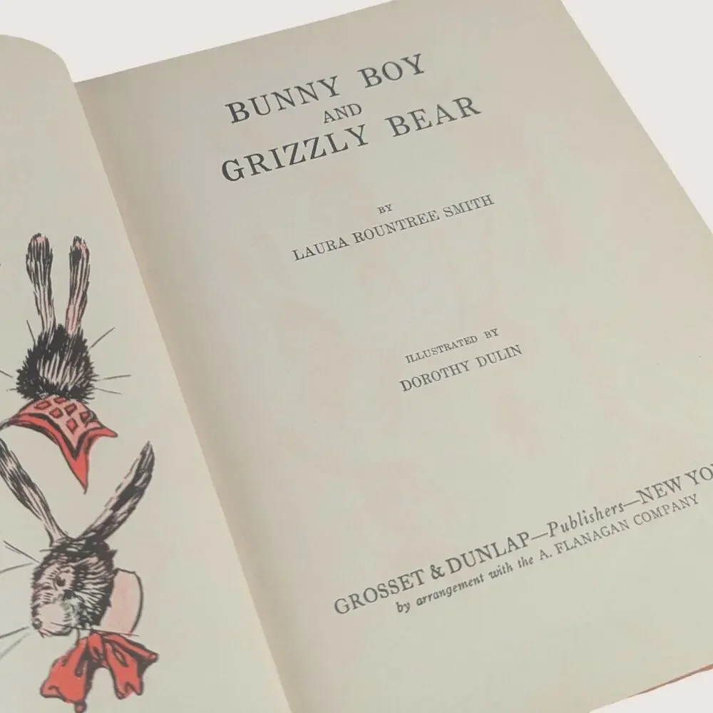 1922 Bunny Boy and Grizzly Bear Laura Rountree Smith Hardcover Book